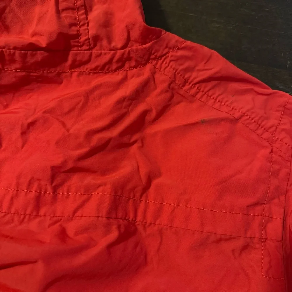 Eileen Fisher Hooded Long Anorak Jacket in Red Size Extra Large